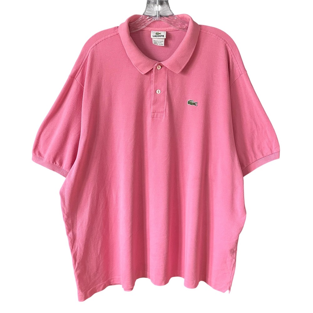 Lacoste Men's Bubblegum Pink Polo with Green Croc